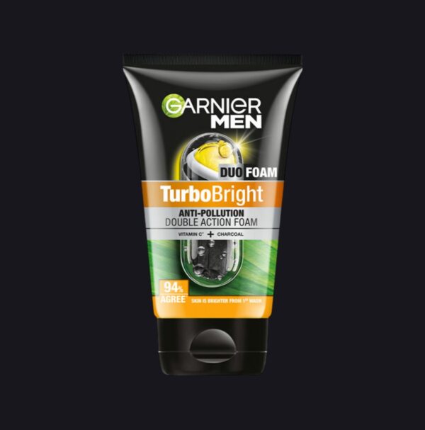 Garnier men turbo bright Anti pollution Double Action Face Wash 100 g