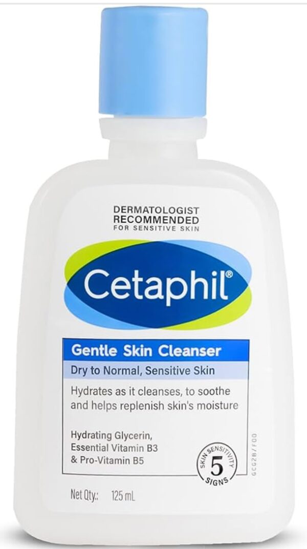 Cetaphil Paraben, Sulphate-Free Gentle Skin Hydrating Face Wash Cleanser with Niacinamide, Vitamin B5 for Dry to Normal, Sensitive Skin - 125 ml